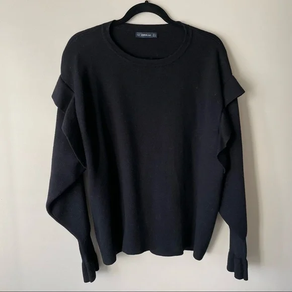 ZARA Knit Ruffle Sleeves Sweater - Picture 1 of 5